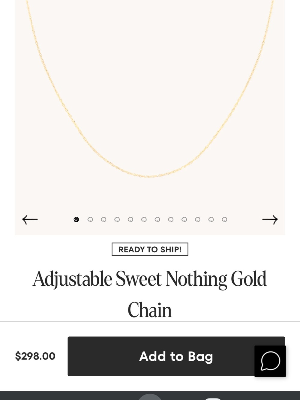 Catbird Adjustable Sweet Nothing Gold Chain Necklace
